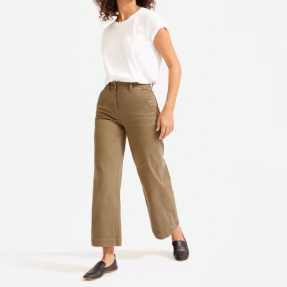 Everlane Wide Leg Crop in Tan - Picture 1 of 4
